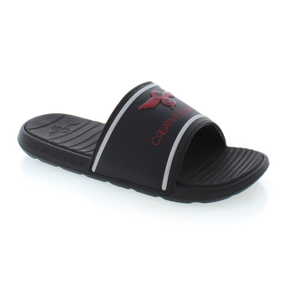 Creative Recreation Felisio Slides Black‎ Red Silver Sz 10 New in Box